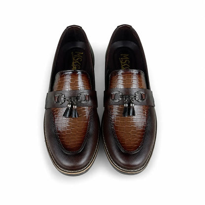BROWN CROC MEDICATED LOAFER