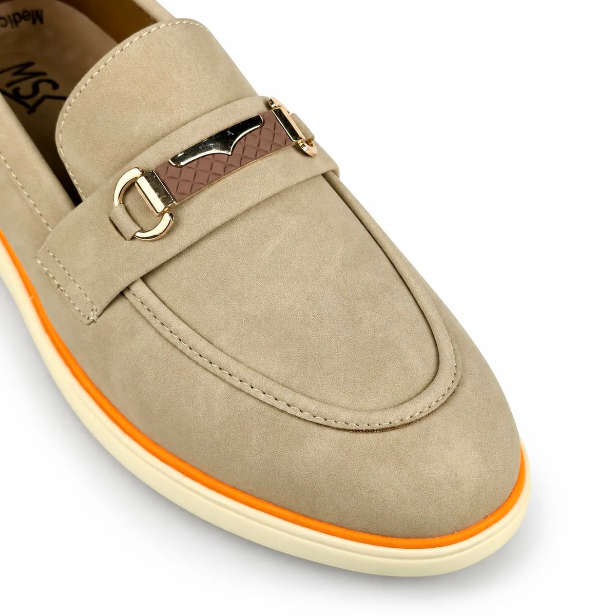 CREAM NUBUCK SUEDE MEDICATED LOAFER