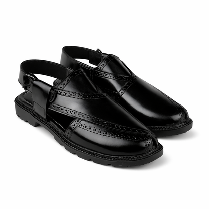 HIGH SOLE PESH - BLACK BROGUE - 5063
