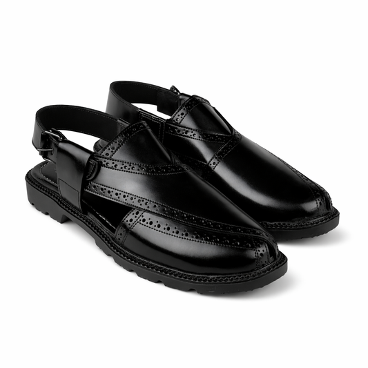 HIGH SOLE PESH - BLACK BROGUE - 5063