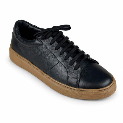 LEATHER SNEAKER - BLACK