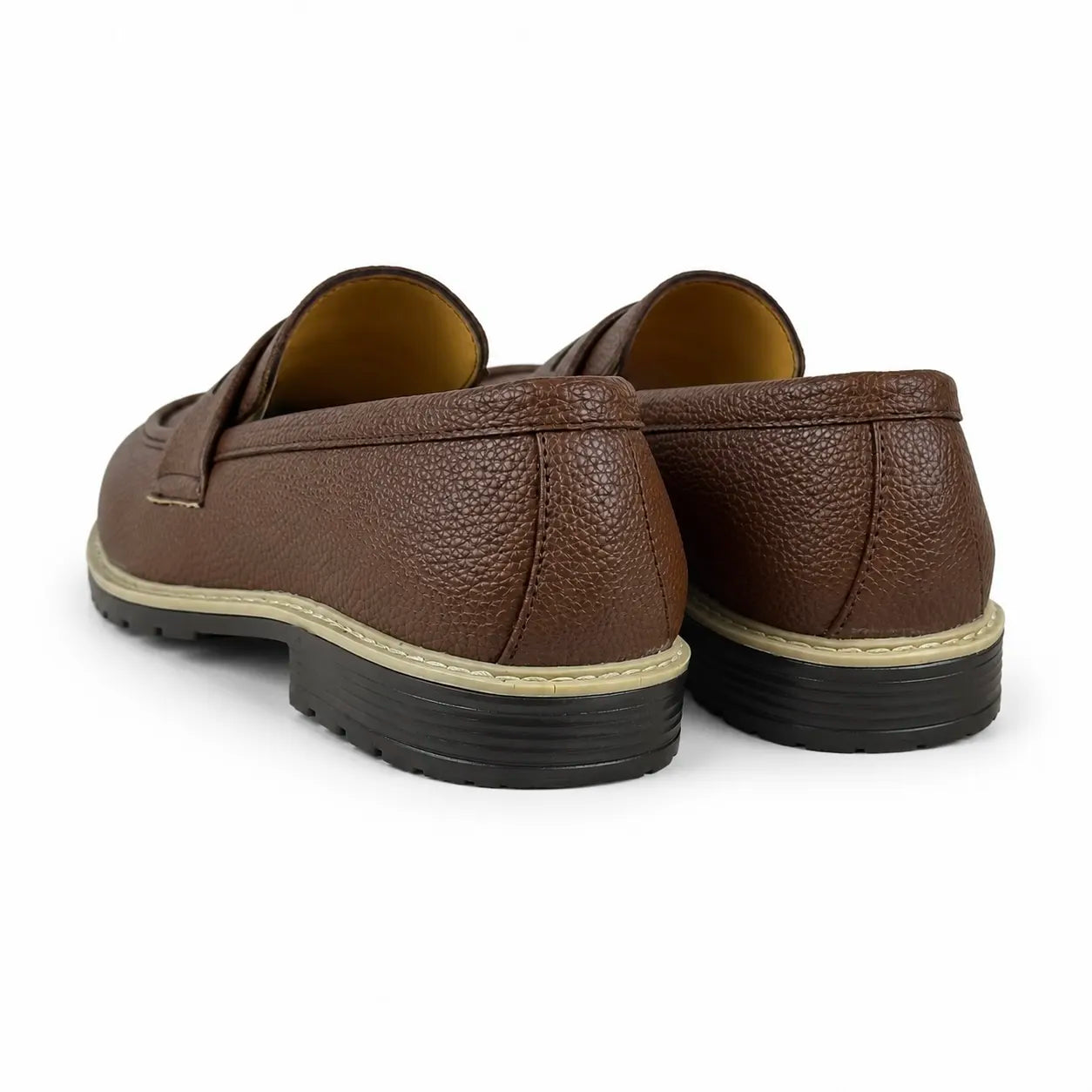 BROWN MILLED MEDICATED FORMAL LOAFER