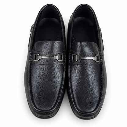 LEATHER MOCCASIN - BLACK