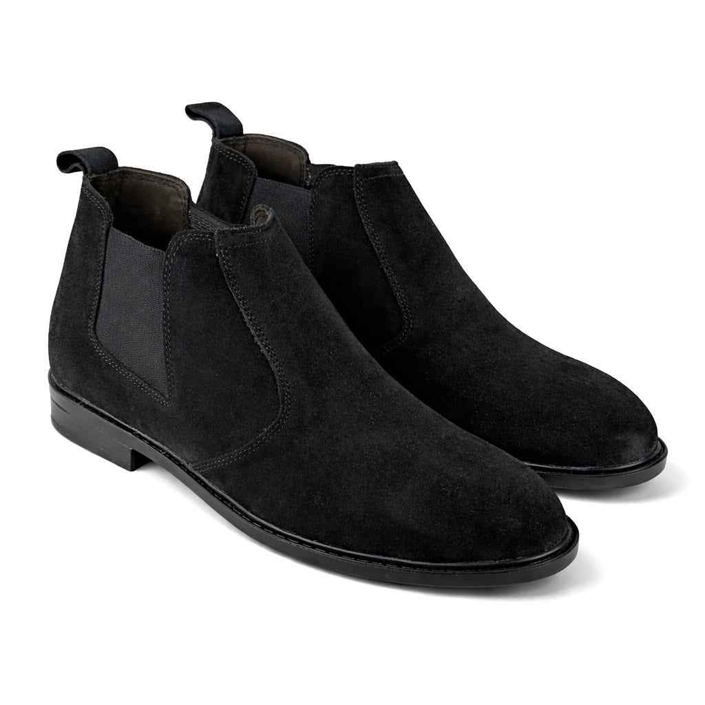 PURE SUEDE BLACK LEATHER CHELSEA