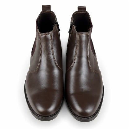 ZIPPER LEATHER CHELSEA - BROWN