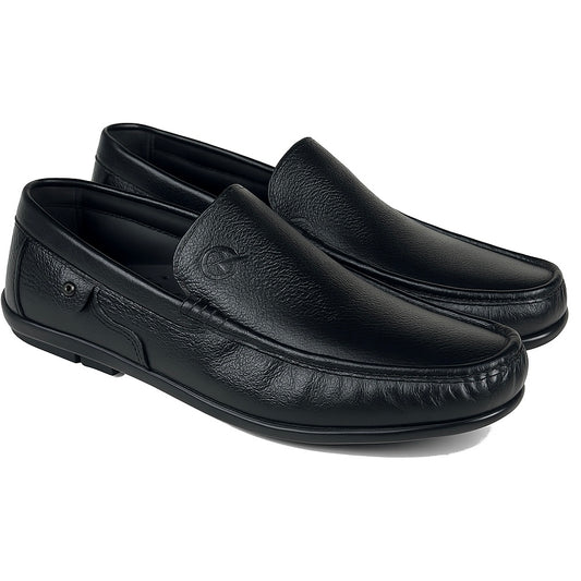 R - BLACK MEDICATED LEATHER LOAFER