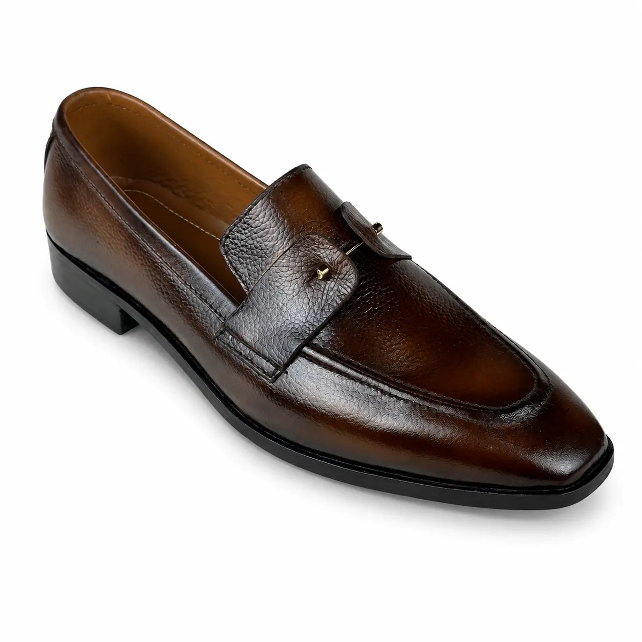 ITALIAN TOE LEATHER LOAFER - BROWN