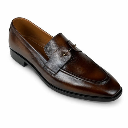 ITALIAN TOE LEATHER LOAFER - BROWN