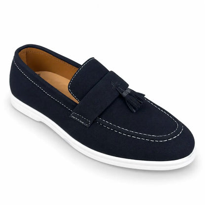 SUEDE TESSEL MEDICATED LOAFER - BLACK