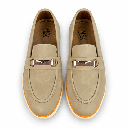 CREAM NUBUCK SUEDE MEDICATED LOAFER