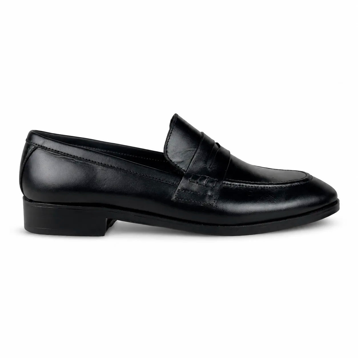 PENNY LEATHER LOAFER - BLACK