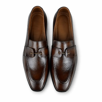 ITALIAN TOE LEATHER LOAFER - BROWN