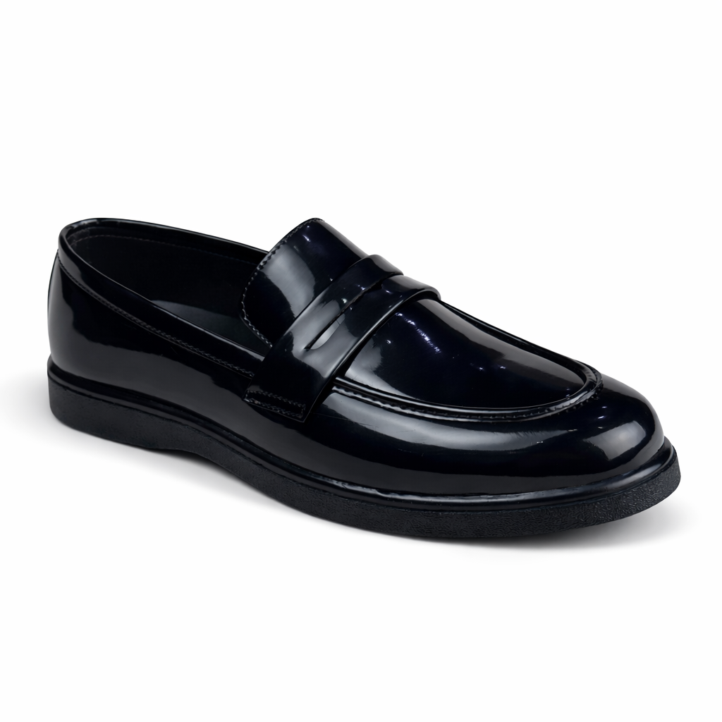 BLACK PATENT MEDICATED LOAFER