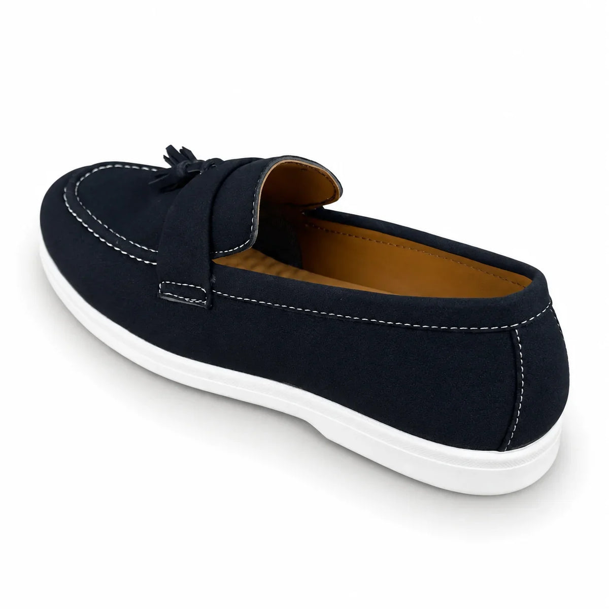 SUEDE TESSEL MEDICATED LOAFER - BLACK