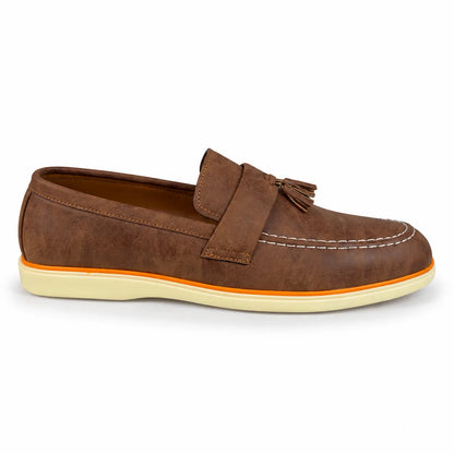 BROWN TESSEL MEDICATED LOAFER