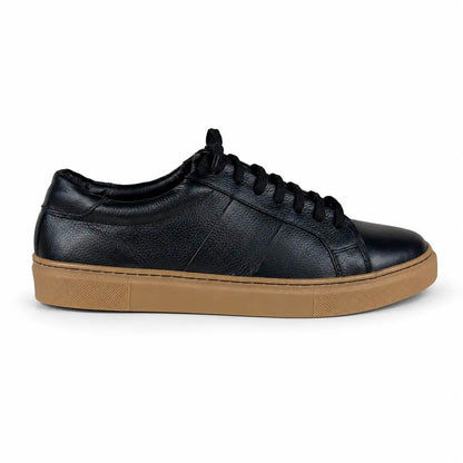 LEATHER SNEAKER - BLACK