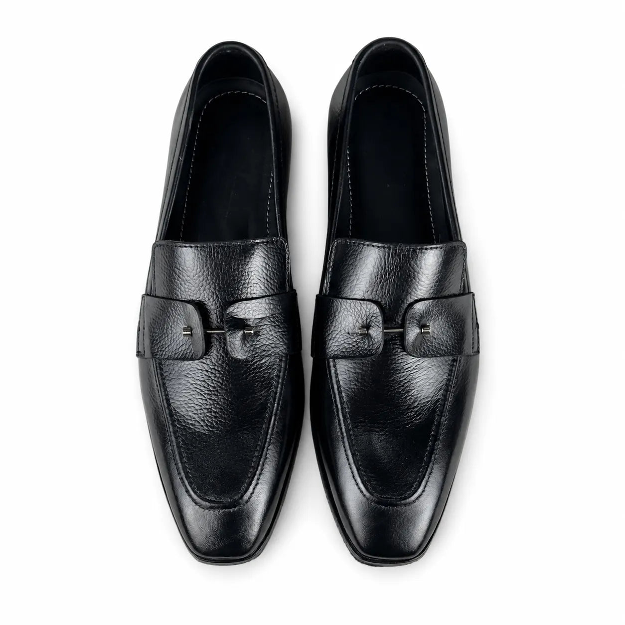 ITALIAN TOE LEATHER LOAFER - BLACK