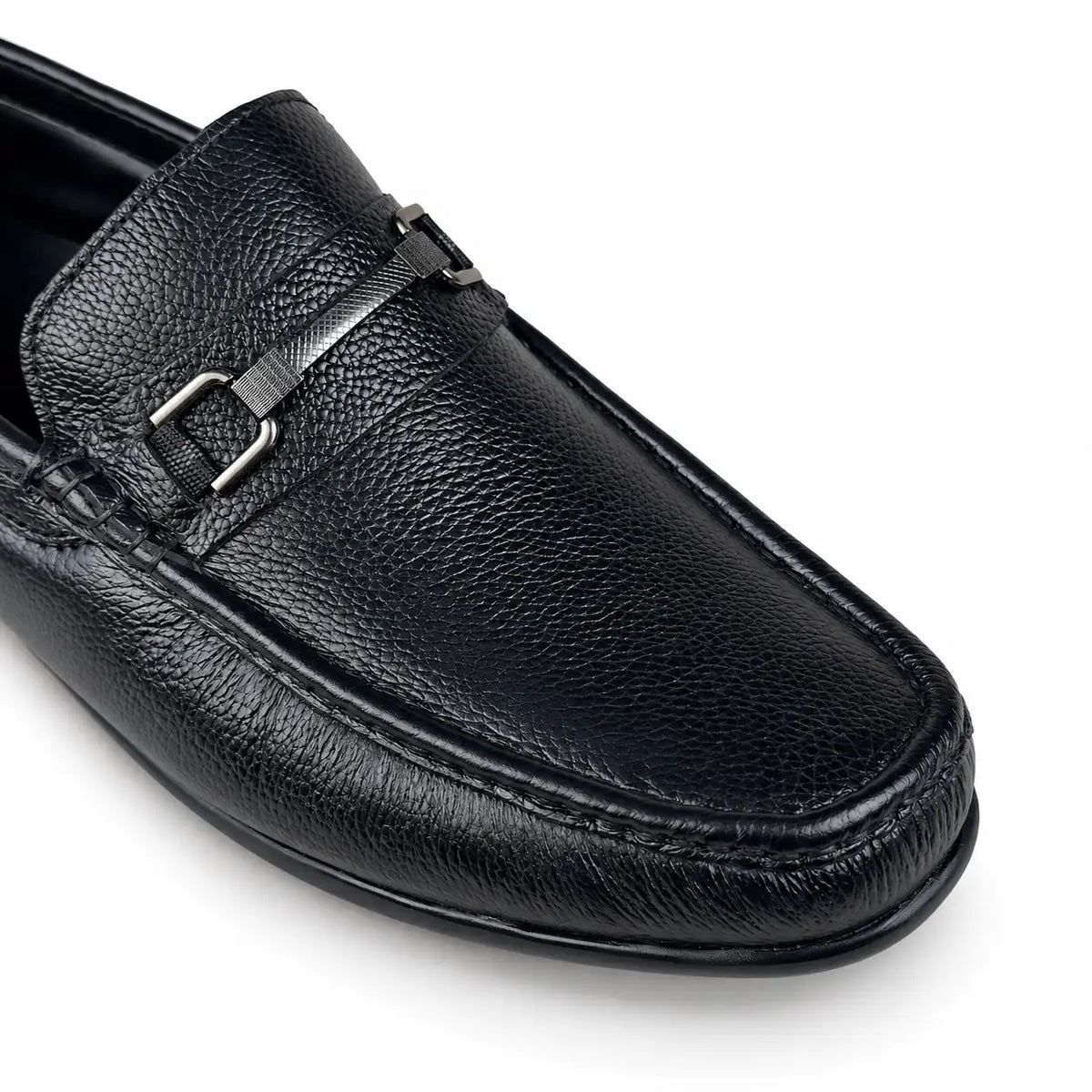 LEATHER MOCCASIN - BLACK