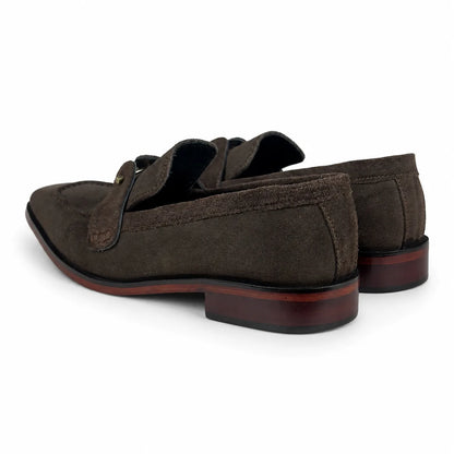 ITALIAN TOE SUEDE LEATHER LOAFER - COFFEE BROWN