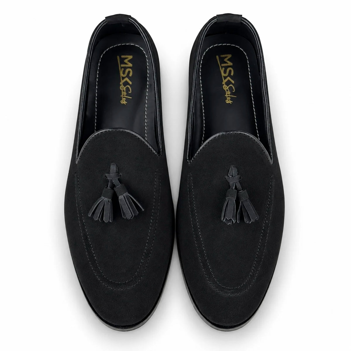 SUEDE LEATHER TESSEL LOAFER - BLACK
