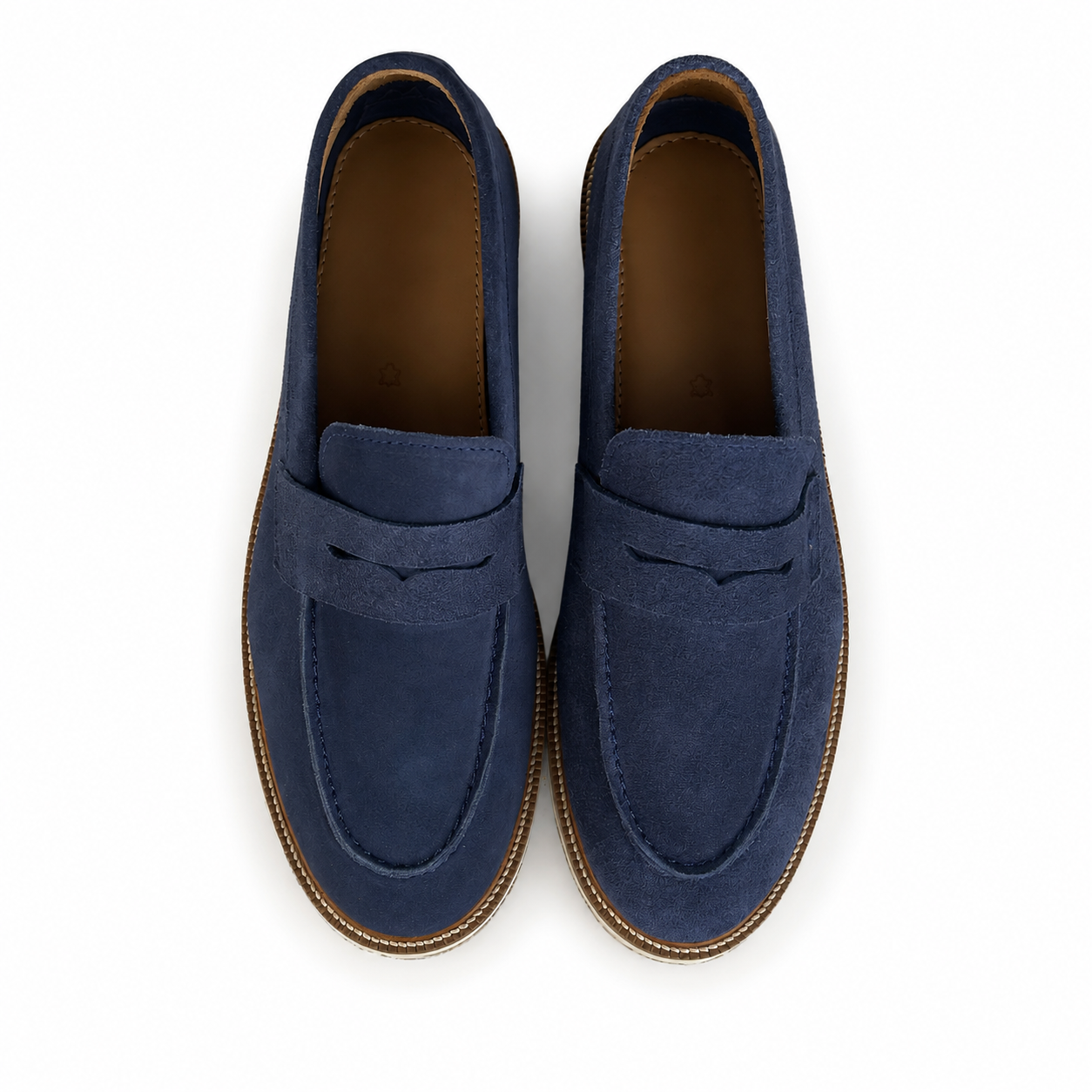 BLUE SUEDE GENUINE LEATHER LOAFER