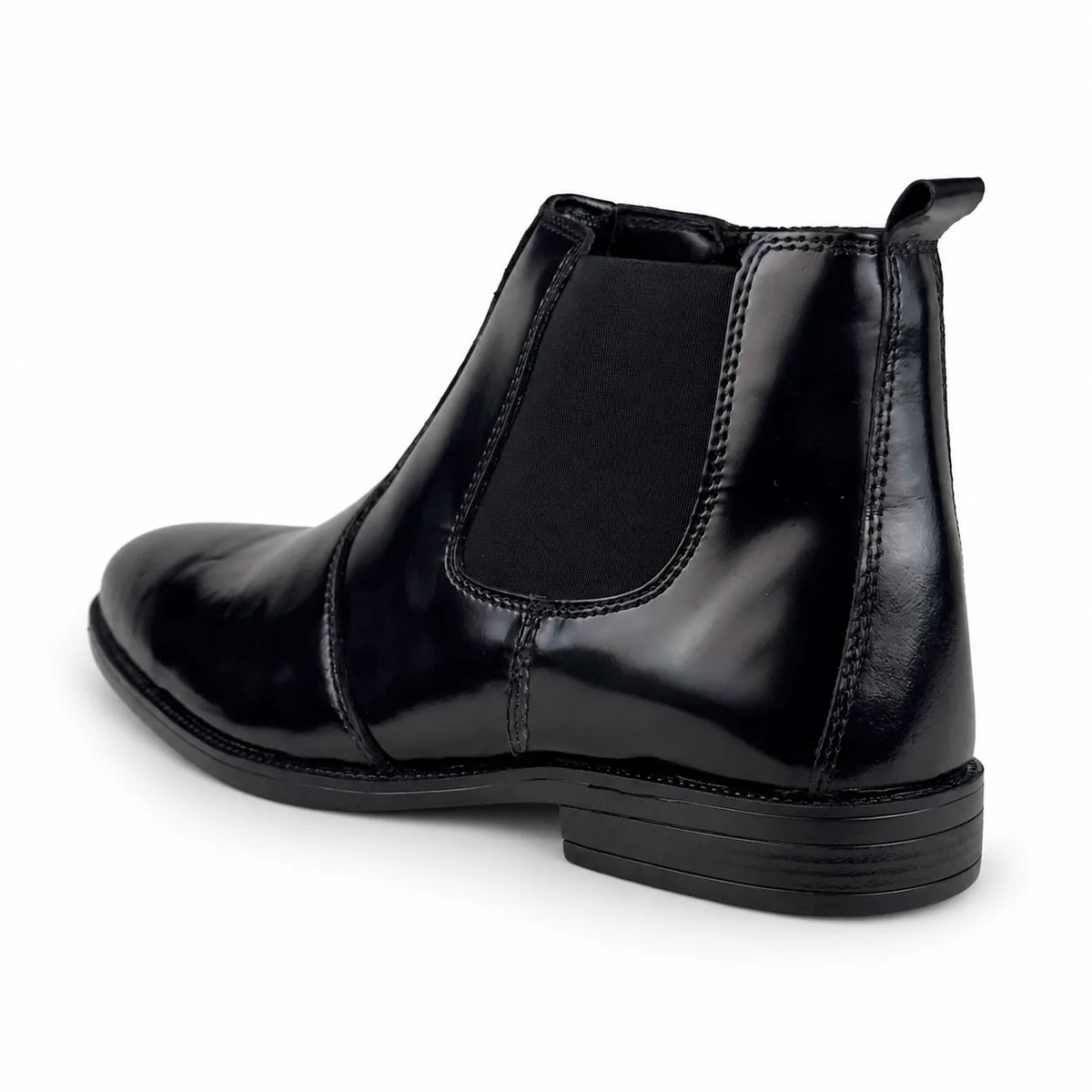 ZIPPER GLOOS LEATHER CHELSEA - BLACK