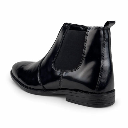 ZIPPER GLOOS LEATHER CHELSEA - BLACK