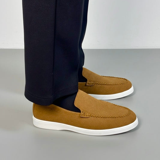 CAMEL BROWN SUEDE MEDICATED LOAFER