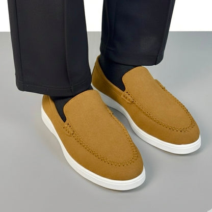 CAMEL BROWN SUEDE MEDICATED LOAFER