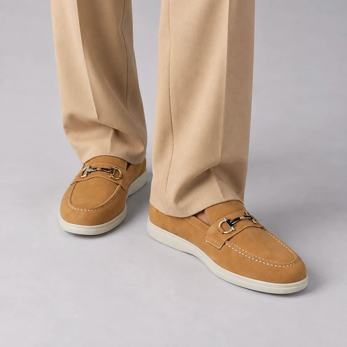 CAMEL NUBUCK SUEDE MEDICATED LOAFER